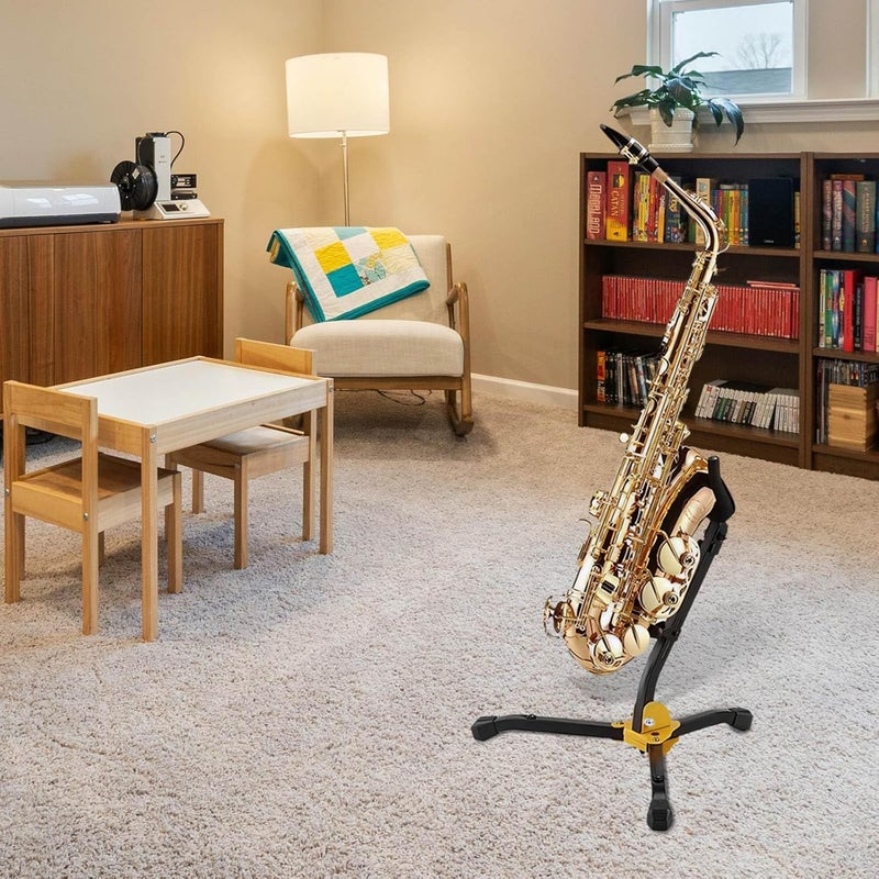 REMAGIC Alto Tenor Saxophone Stand, Folding Saxophone Stand Sax holder Rack, Adjustable Metal Sax Tripod Holder Rack, Portable Musical Instrument Saxophone Accessories Part - Image 3